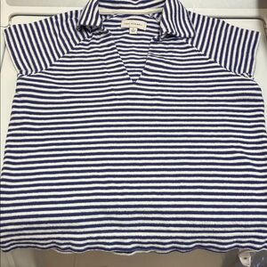 Chic Women's Polo‎ with Blue and White Stripes